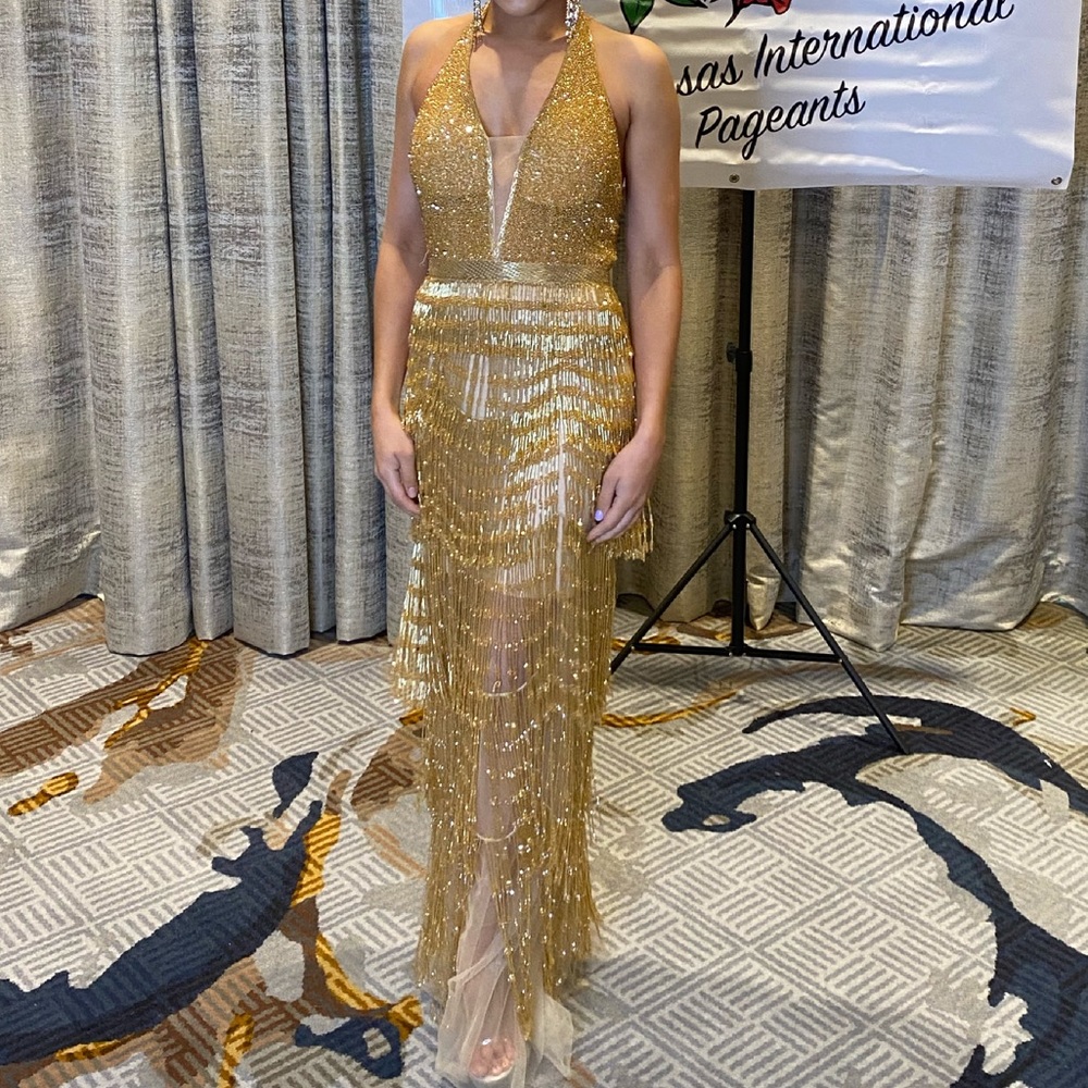 Jovani liquid beaded dress